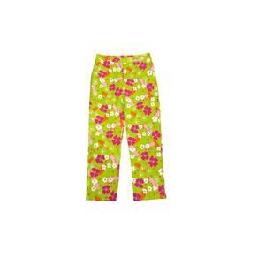 Lilly Pulitzer Vintage Bloomcore Floral Green Pink Cropped Capri Pants Size 2